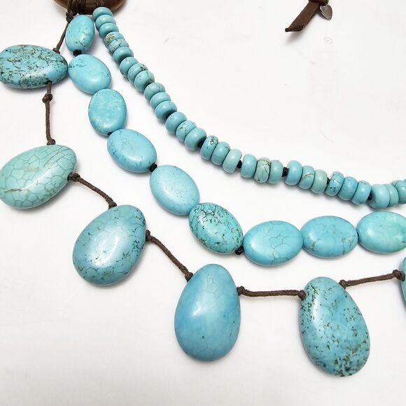 Stella & Dot Cortez Turquoise And Suede Necklace $98 - Picture 3 of 4